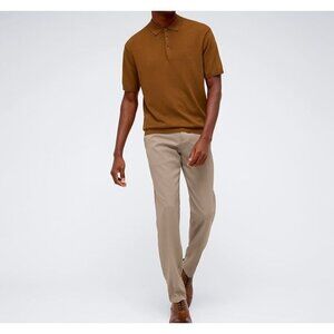 Kennth Cole Mens Versatile knit Short sleeve Sweater Polo Shirt Brown Size S NWT